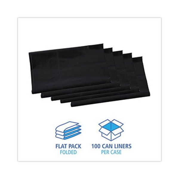 Boardwalk® Linear Low Density Industrial Can Liners, 45 Gal, 1.7 Mil, 40 X 46, Black, 100/carton