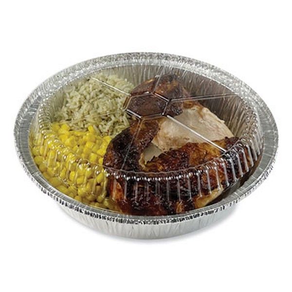 Boardwalk® Boardwalk Round Aluminum To-Go Container Lids, Dome Lid, 9", Clear, Plastic, 500/carton