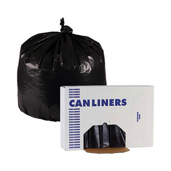 Boardwalk® Linear Low Density Industrial Can Liners, 33 Gal, 0.6 Mil, 33 X 39, Black, 200/carton