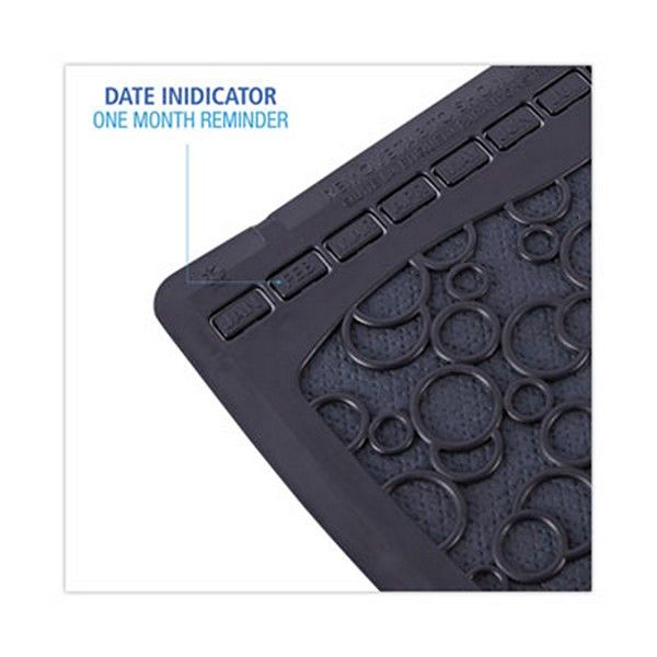 Boardwalk® Urinal Mat 2.0, Rubber, 17.5 X 20, Black/black, 6/carton