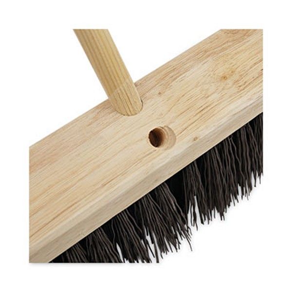 Boardwalk® Tapered End Broom Handle, Lacquered Pine, 1.13" dia x 60", Natural