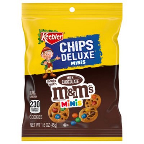 M&M Cookie Packs, Chocolate, 1.6 oz Pouch, 30/Box, 2 Boxes/Carton