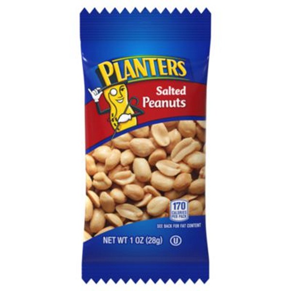 Salted Peanuts, 1 oz Pouch, 48/Box, 2 Boxes/Carton