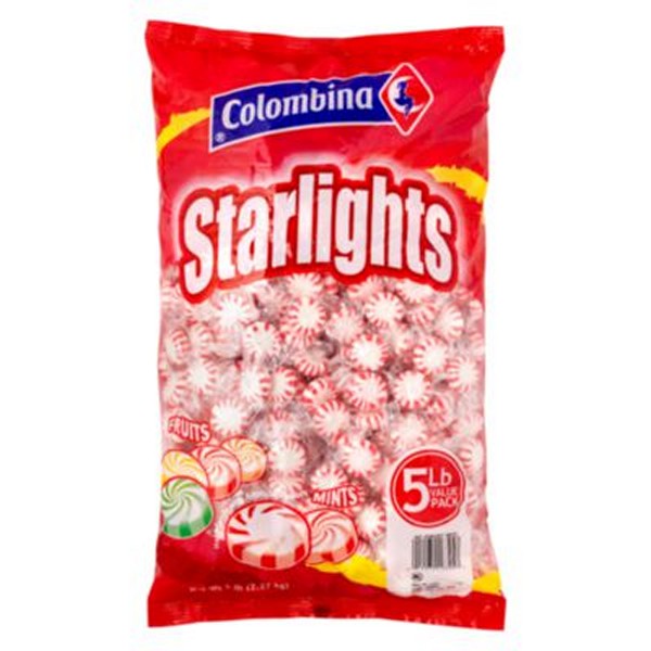 Peppermint Starlight Mints, 5 lb Bag, 3/Carton