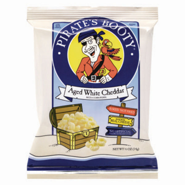 Natural Aged White Cheddar Baked Corn Puffs, 0.5 oz Bag, 36/Box, 2 Boxes/Carton