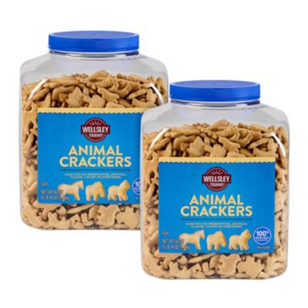 Animal Crackers, 62 oz Tub, 2/Carton