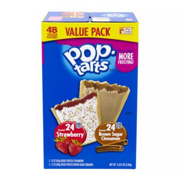 Pop Tarts, Brown Sugar Cinnamon/Strawberry, 2/Pouch, 24 Pouches Box, 2 Boxes/Carton