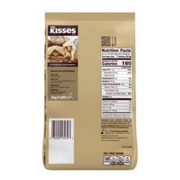 KISSES with Almonds, Milk Chocolate, 32 oz Pack, 2 Packs/Carton