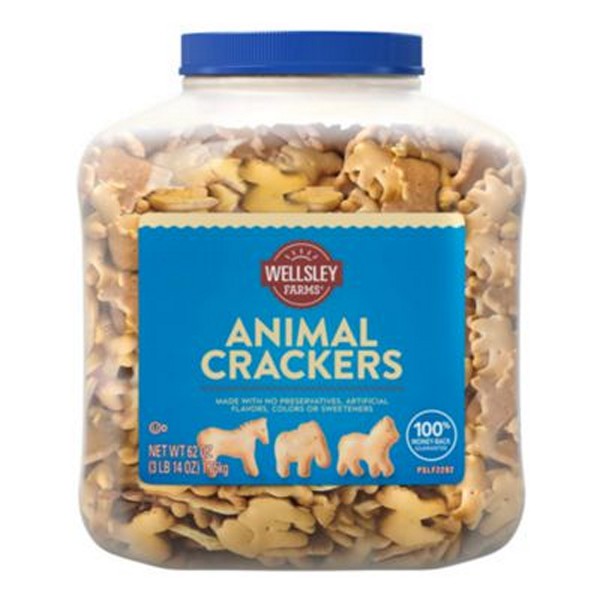 Animal Crackers, 62 oz Tub, 2/Carton