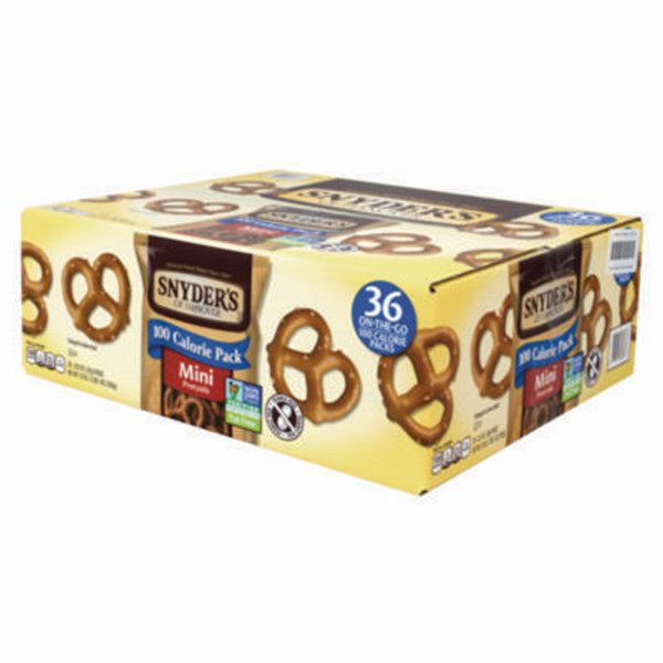 Mini Pretzels. 0.92 oz Pack, 36 Packs/Box, 2 Boxes/Carton