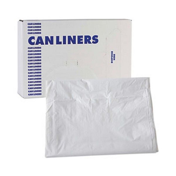 Boardwalk® Linear Low Density Industrial Can Liners, 60 Gal, 0.9 Mil, 38 X 58, White, 100/carton