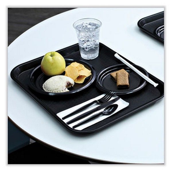 Boardwalk® Heavyweight Wrapped Polystyrene Cutlery, Teaspoon, Black, 1,000/carton