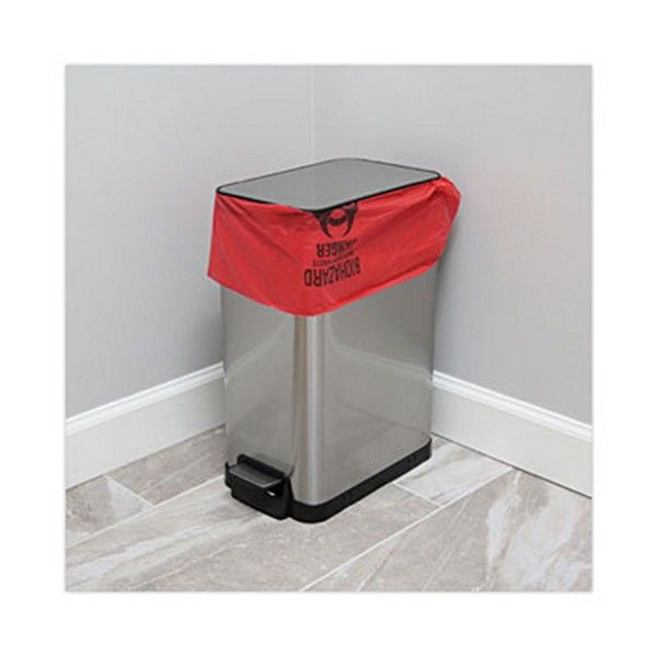 Boardwalk® Linear Low Density Health Care Trash Can Liners, 16 Gal, 1.3 Mil, 24 X 32, Red, 250/carton