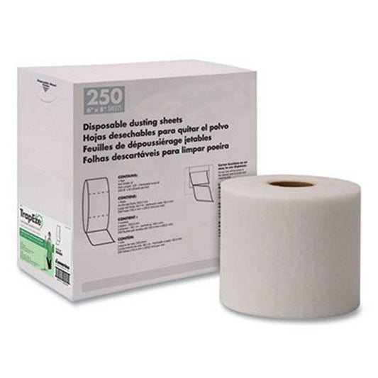 Boardwalk® Trapeze Disposable Dusting Sheets, 8" X 125 Ft, White, 250 Sheets/roll,