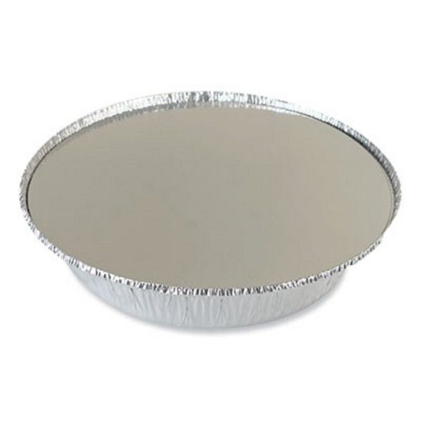 Boardwalk® Boardwalk Round Aluminum To-Go Container Lids, Flat Lid, 9", Silver, Paper, 500/carton