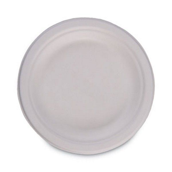 Boardwalk® Bagasse Dinnerware, Plate, 6" Dia, White, 1,000/carton