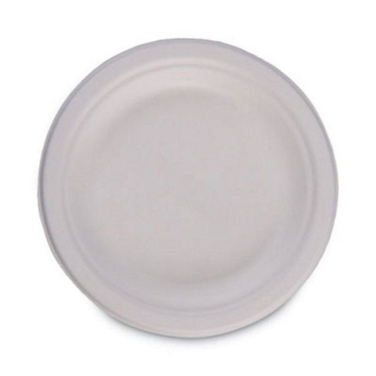 Boardwalk® Bagasse Dinnerware, Plate, 6" Dia, White, 1,000/carton