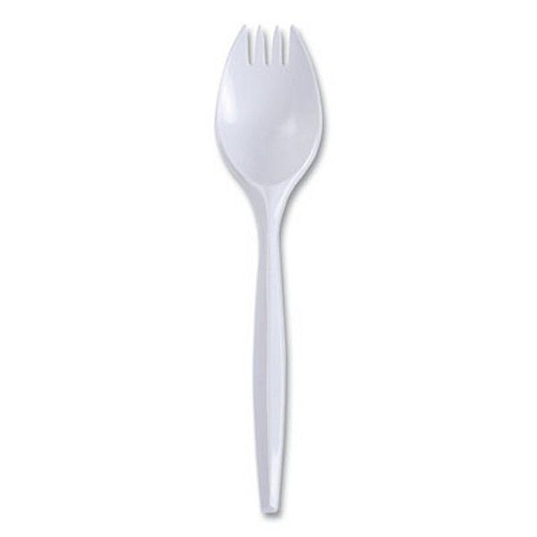 Boardwalk® Mediumweight Wrapped Polypropylene Cutlery, Spork, White, 1,000/carton