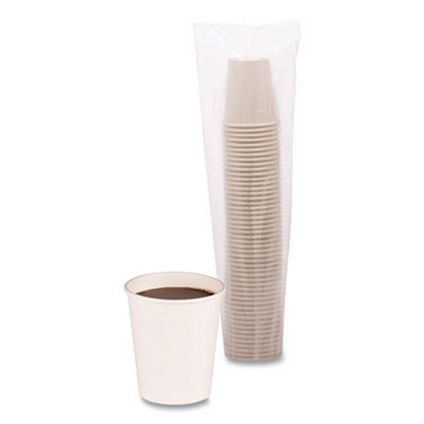 Boardwalk® Paper Hot Cups, 8 Oz, White, 20 Cups/sleeve, 50 Sleeves/carton