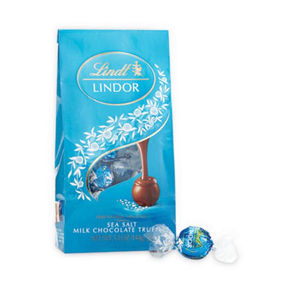 Lindt Lindor Truffles Milk Chocolate Sea Salt, 5.1 Bag, 3 Count