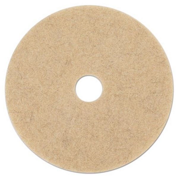 Boardwalk® Natural Hog Hair Burnishing Floor Pads, 17" Diameter, Tan, 5/carton