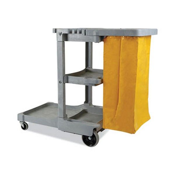 Boardwalk® Janitor's Cart, Three-Shelf, 22w X 44d X 38h, Gray