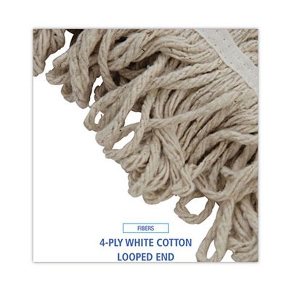 Boardwalk® Mop Head, Pro Loop Web/tailband, Premium Standard Head, Cotton, 32-Oz., White