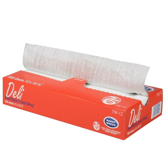 Handy Wacks Corp Handy Wacks 12 Inch X 10.75 Inch Deli Wrap Interfolded Food & Deli Wrap 12 - 500 Cnt - 500 Count - 12 Per Case