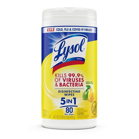 Reckitt Hygiene & Home Lysol(r) Disinfecting Wipes - Lemon & Lime Blossom(r) 6/80 Count
