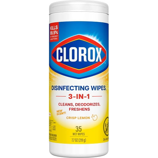Clorox Prof. Prod. Cleaning Clorox Lemon Fresh Wipes 12 - 35 Cnt - 35 Count - 12 Per Case
