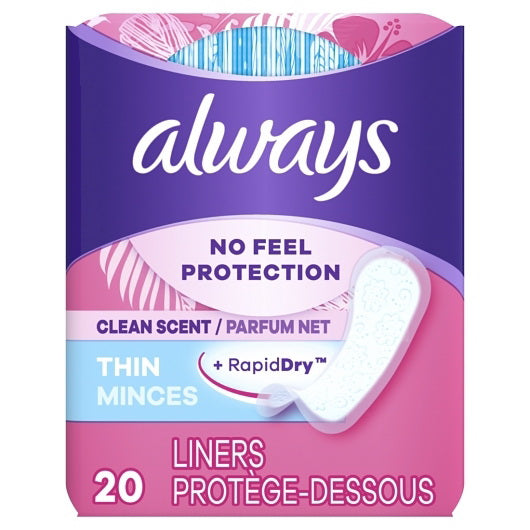 P&g Retail- Health & Beauty Always Regular Thin Pantiliner Scented 24 -20 Cnt - 20 Count - 24 Per Case