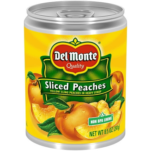 Pacific Coast Producers Retail Del Monte(r) Sliced Yellow Cling Peaches in Heavy Syrup Can 8.5 Ounce Size - 12 Per Case