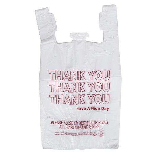 Spectrum Plastics Inc. Spectrum 11.5 Inch X 6.5 Inch X 21 Inch 12 Microns Thank You White T-shirt Bag 1 - 1000 Cnt - 1000 Count - 1 Per Case