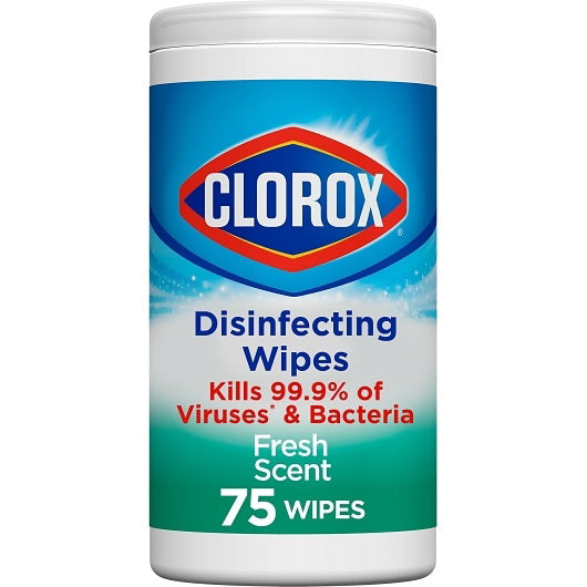 Clorox Prof. Prod. Cleaning Clorox Wipes Disinfectant Fresh Scent 6 - 75 Cnt - 75 Count - 6 Per Case