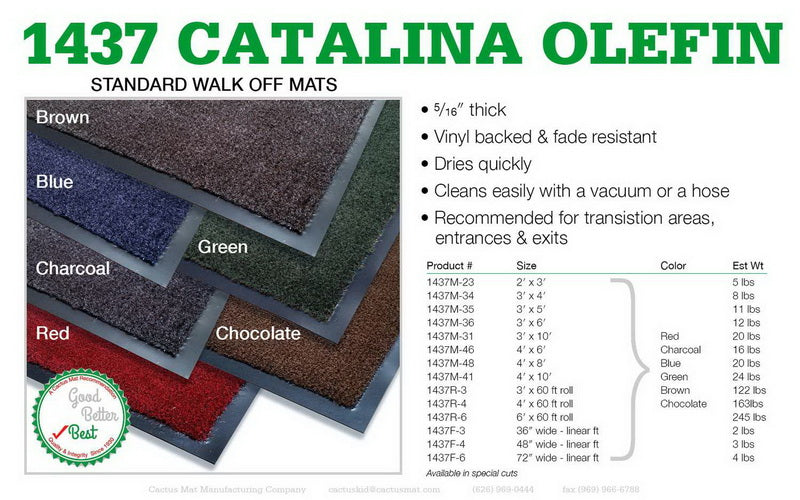 Cactus Mat Mfg. Co. Cactus Mat 3 X 5 Catalina Pebble Brown 1 - 1 Each - 1 Per Case