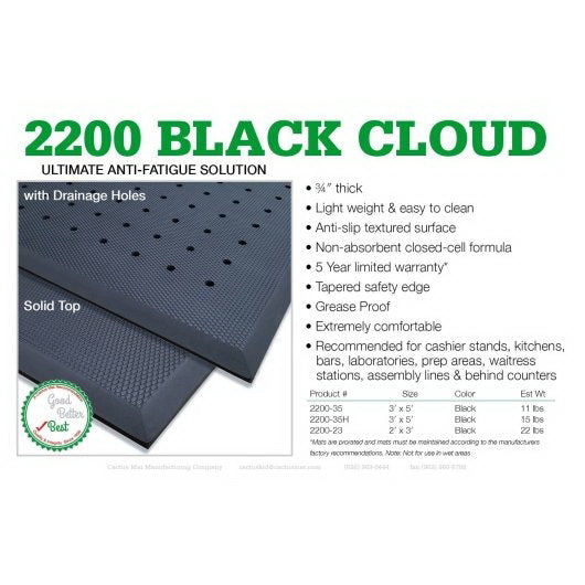 Cactus Mat Mfg. Co. Cactus Mat Vip Blkcloud Black 3'X 5' 1 - 1 Each - 1 Per Case