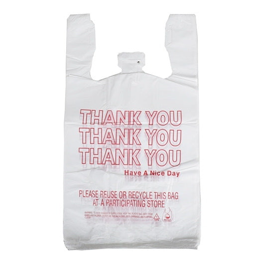 Spectrum Plastics Inc. Spectrum 10 Microns White Thank You T-shirt Bag 11 X 6 1 - 975 Cnt - 975 Count - 1 Per Case