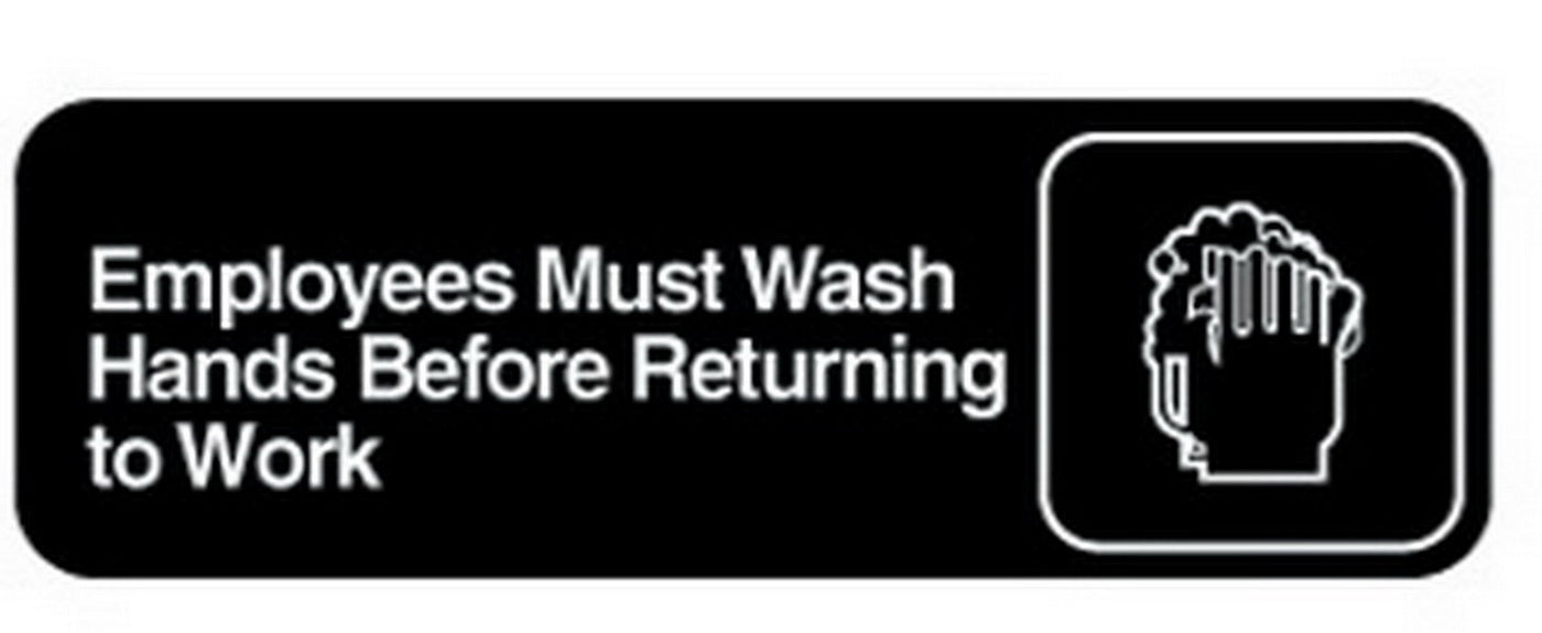 Vollrath Company Inc. Traex "employee Must Wash Hands" Sign 1 - 1 Each - 1 Per Case
