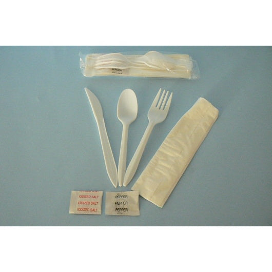 Goldmax Industries Inc Goldmax Wrapped Knife Fork Spoon Napkin W/ Salt & Pepper Kit 1 - 250 Each - 1 Per Case