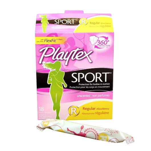 Edgewell Personal Care Playtex Sport Regular Unscented Plastic Tampons 12 - 18 Cnt - 18 Count - 12 Per Case