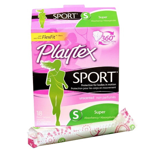 Edgewell Personal Care Playtex Sport Plastic Super Unscented 2 - 6- 18 Cnt - 18 Count - 12 Per Case