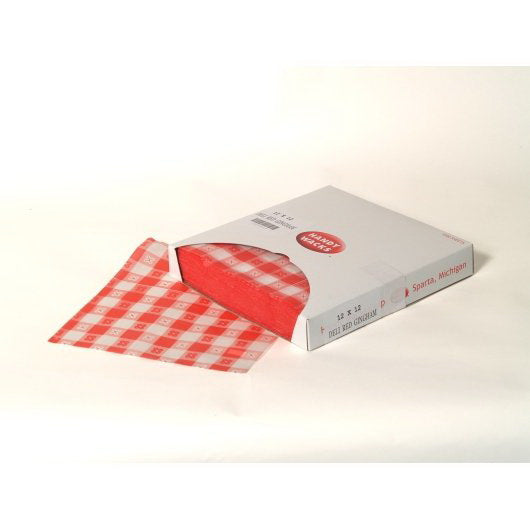 Handy Wacks Corp Handy Wacks Red Gingham 12 Inch X 12 Inch Sandwich Wrap 6 - 1000 Cnt - 1000 Count - 6 Per Case