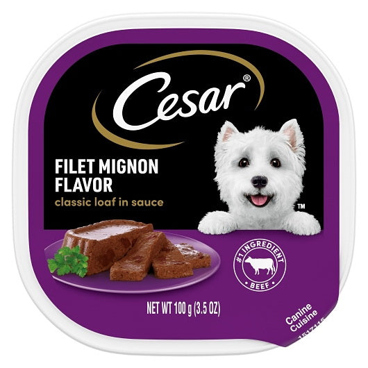 Mars Petcare Cesar Dog Food Canine Cuisine Filet Mignon in Sauce 24 - 3.5 Ounce