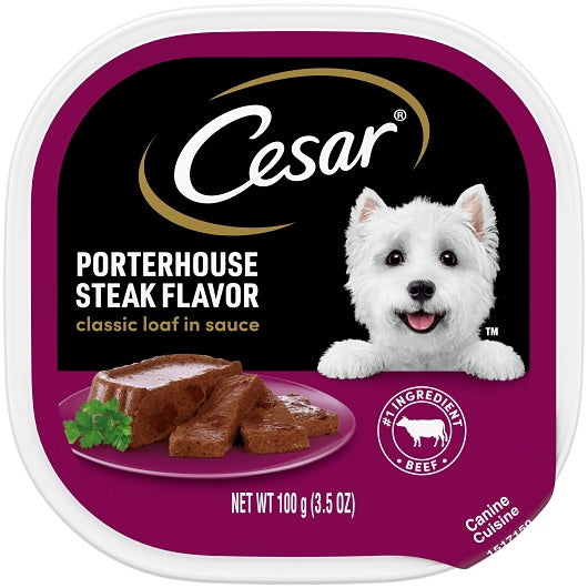 Mars Petcare Cesar Canine Cuisine Dog Food Porterhouse Steak in Juices 24 - 3.5 Ounce