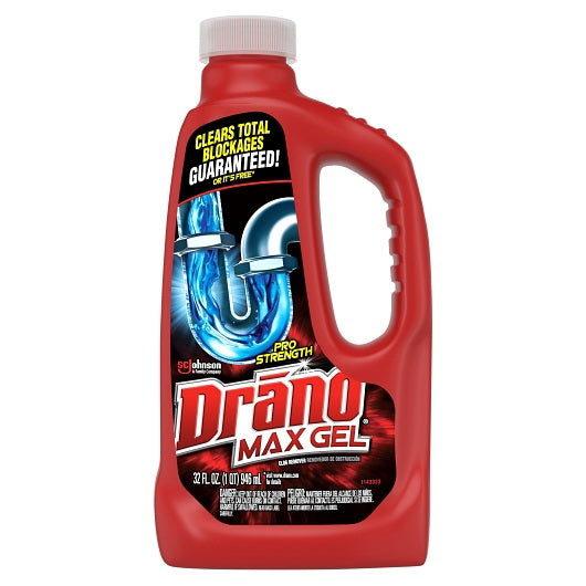 S.c. Johnson Consumer Drano Max Gel Clog Remover 12 - 32 Fo - 32 Fluid Ounce - 12 Per Case