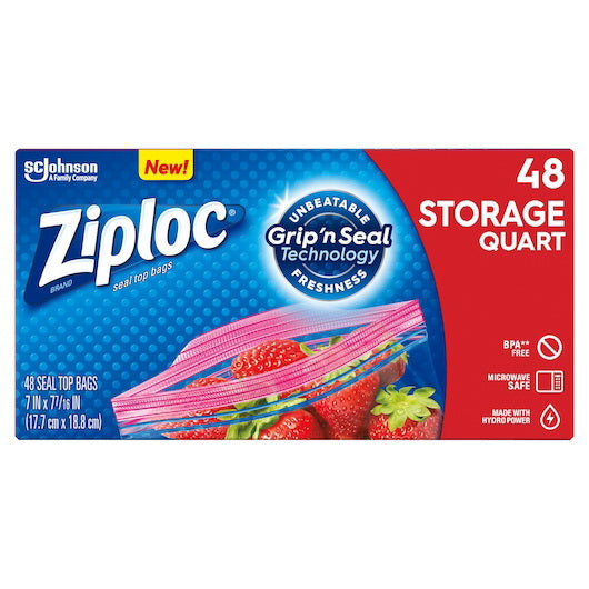 S.c. Johnson Consumer Ziploc Quart Storage Bag 9 - 48 Cnt - 48 Count - 9 Per Case