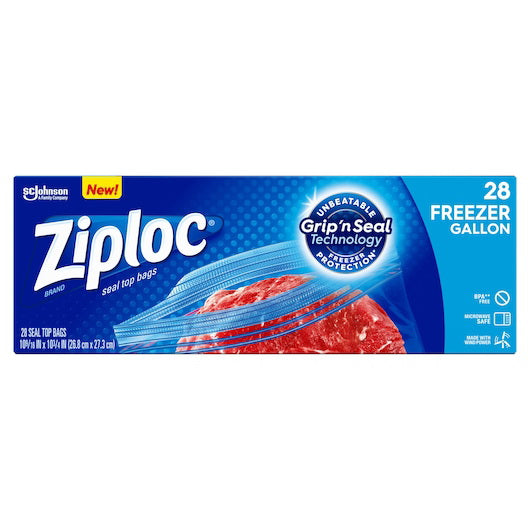 S.c. Johnson Consumer Ziploc Value Pack Gallon Freezer Bag 9 - 28 Cnt - 28 Count - 9 Per Case