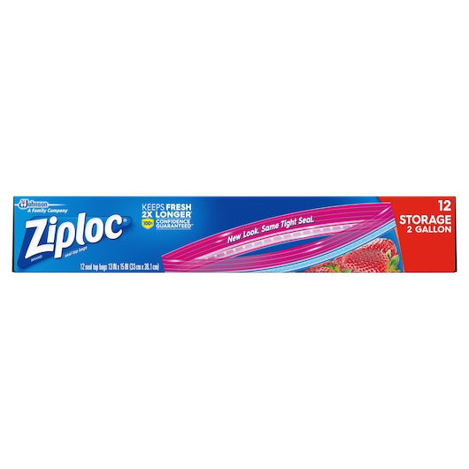 S.c. Johnson Consumer Ziploc Jumbo Two Gallon Storage Bag 9 - 12 Cnt - 12 Count - 9 Per Case