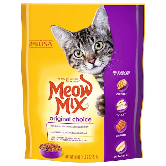 Smuckers PET Meow Mix 18 Ounce Original Stand Up Resealable Pouch 6 Count 6 Count Case
