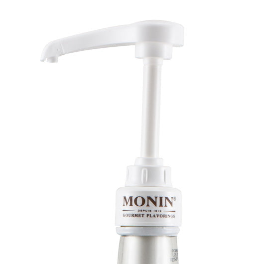 Monin Glass Bottle Pump 1/4 Ounce White W/topper